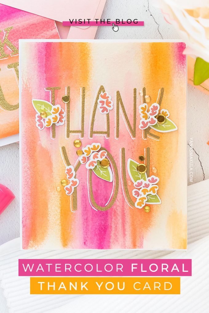 Simon Says Stamp | Abstract Watercolor Backgrounds with ColorSticks - Thank You Card. How to use ColorSticks to create colorful watercolor background for handmade cards