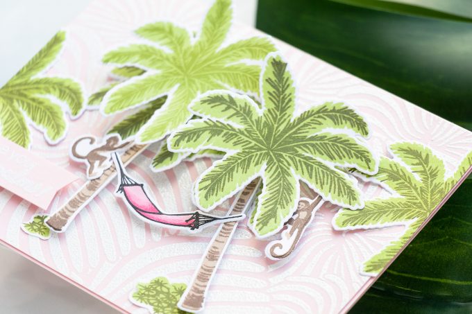 Hero Arts | Color Layering Palm Trees 3 Ways. Video tutorial by Yana Smakula #cardmaking #heroarts #greetingcard