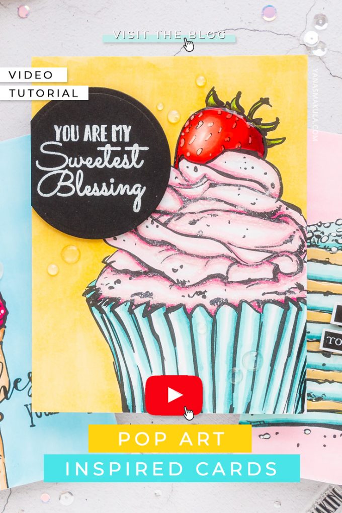 Colorado Craft Company | Cardmaking & Coloring in Pop Art Style. Handmade card ideas by Yana Smakula. Video + Giveaways