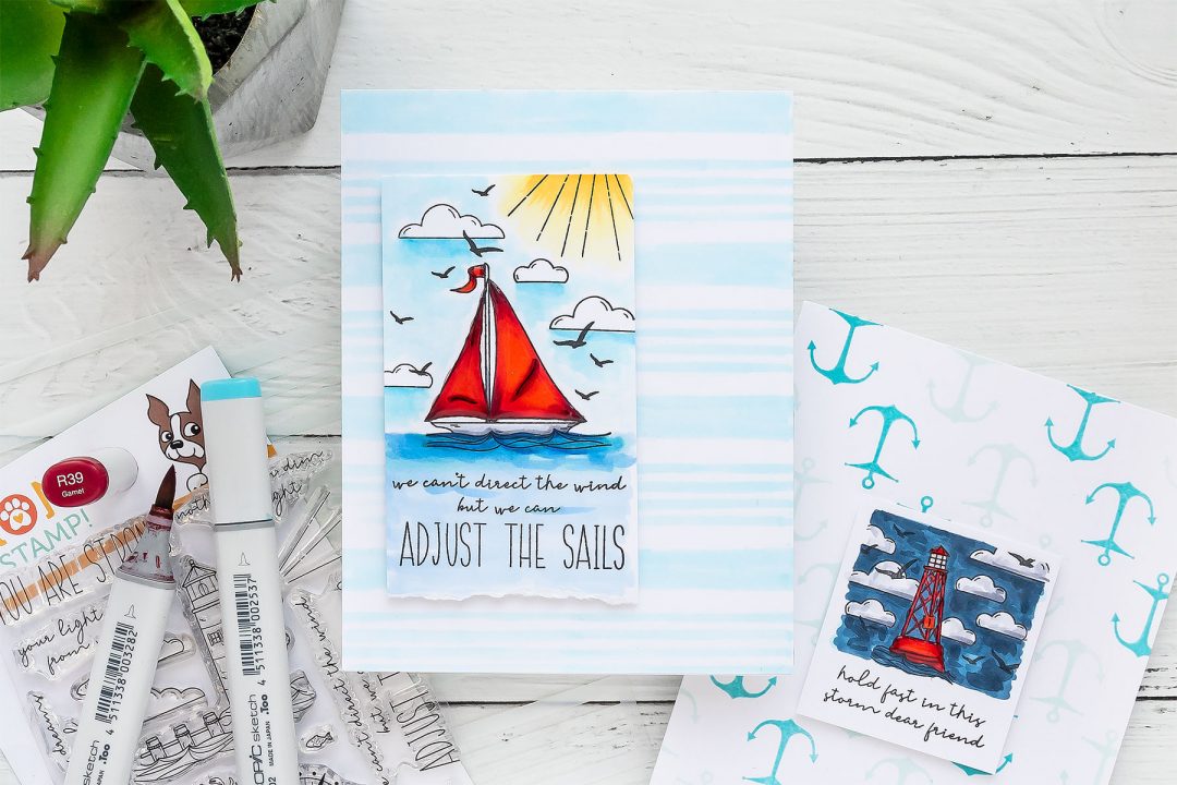 Simon Says Stamp | More Nautical Encouragement Cards - We cannot direct the wind but we can adjust the sails