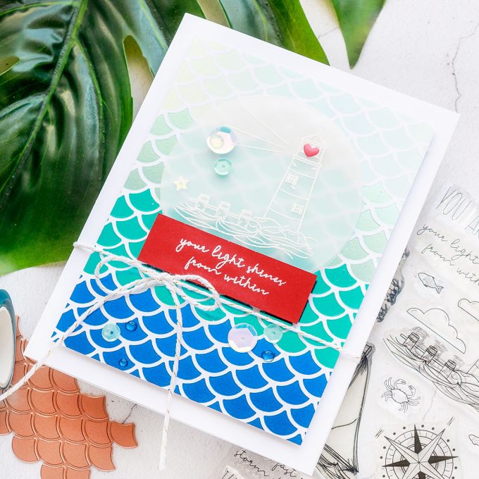 Simon Says Stamp | Hot Foil Backgrounds Made Easy - Repeat Foiled Backgrounds with Glimmer Plates. Watch this video tutorial for how-to featuring Jane Davenport Mermaids Forever Glimmer plate and Simon Says Stamp Your Light Stamp Set #cardmaking #simonsaysstamp #glimmerhotfoilsysstem