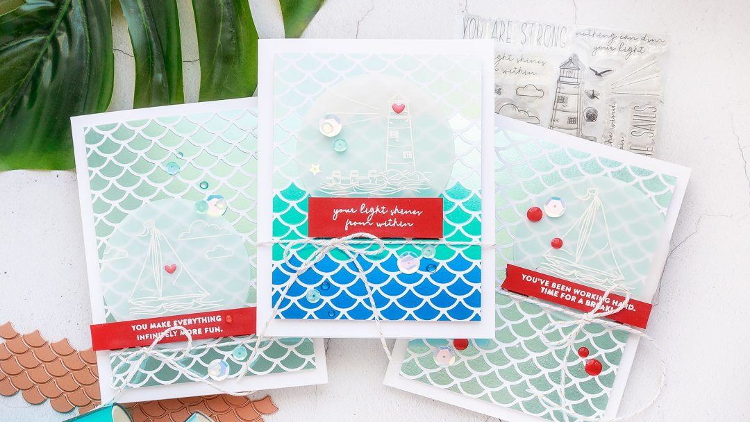 Simon Says Stamp | Hot Foil Backgrounds Made Easy - Repeat Foiled Backgrounds with Glimmer Plates. Watch this video tutorial for how-to featuring Jane Davenport Mermaids Forever Glimmer plate and Simon Says Stamp Your Light Stamp Set #cardmaking #simonsaysstamp #glimmerhotfoilsysstem