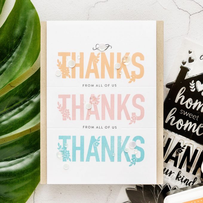 Simon Says Stamp | Thank You Card Made Easy featuring Home Sweet Home Stamp Set and Clean & Simple Stamping. Handmade card by Yana Smakula #cardmaking #simonsaysstamp #thankyoucard