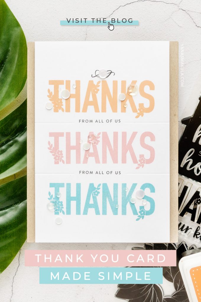Simon Says Stamp | Thank You Card Made Easy featuring Home Sweet Home Stamp Set and Clean & Simple Stamping. Handmade card by Yana Smakula #cardmaking #simonsaysstamp #thankyoucard