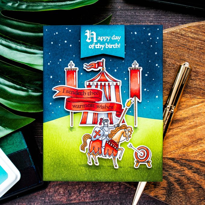 Hero Arts | Knightly Birthday Card. August 2019 My Monthly Hero Kit