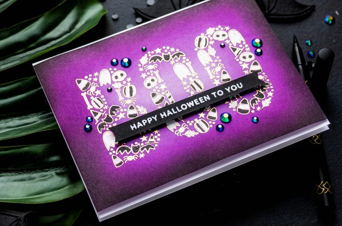 Pretty Pink Posh | Boo! Happy Halloween To You - Modern Halloween Card by Yana Smakula #cardmaking #stamping #prettypinkposh