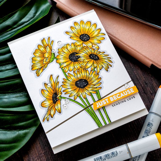 Simon Says Stamp | Yellow Daisies - Just Because Card by Yana Smakula