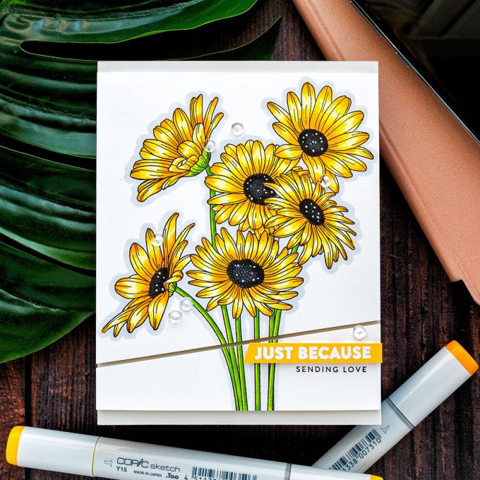 Simon Says Stamp | Yellow Daisies - Just Because Card by Yana Smakula