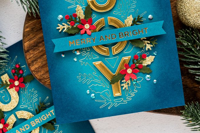 Spellbinders | Glimmer Hot Foiling with Etched Dies - Christmas Joy Card tutorial by Yana Smakula