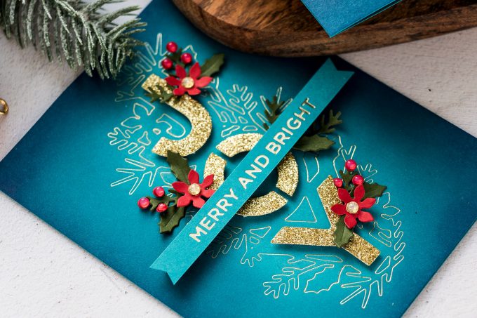 Spellbinders | Glimmer Hot Foiling with Etched Dies - Christmas Joy Card tutorial by Yana Smakula
