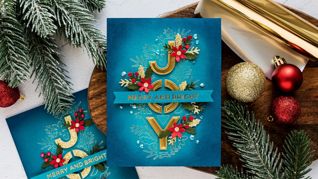 Spellbinders | Glimmer Hot Foiling with Etched Dies - Christmas Joy Card tutorial by Yana Smakula