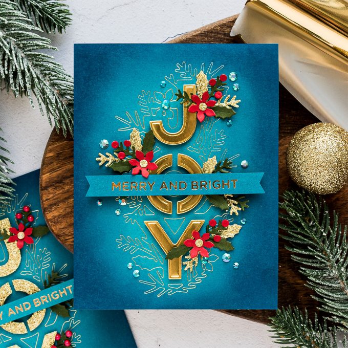 Spellbinders | Glimmer Hot Foiling with Etched Dies - Christmas Joy Card tutorial by Yana Smakula