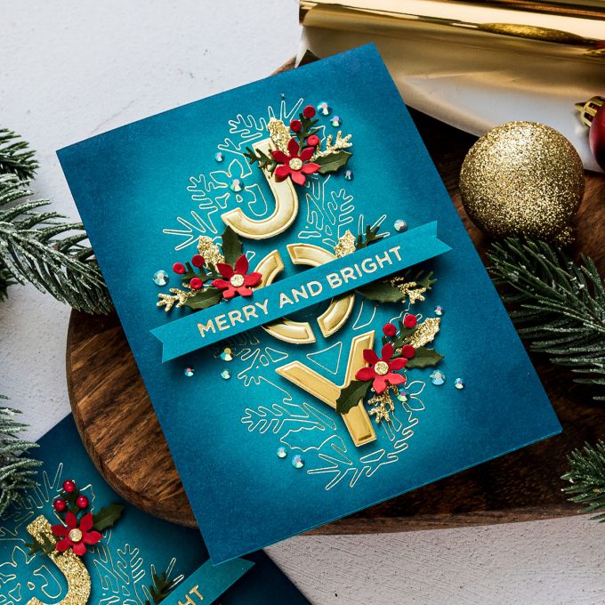 Spellbinders | Glimmer Hot Foiling with Etched Dies - Christmas Joy Card tutorial by Yana Smakula