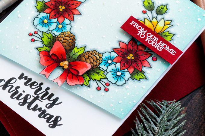 STAMPtember - Clearly Besotted Exclusive | Copic Colored Christmas Card. Video