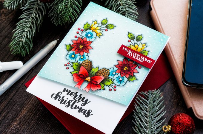 STAMPtember - Clearly Besotted Exclusive | Copic Colored Christmas Card. Video