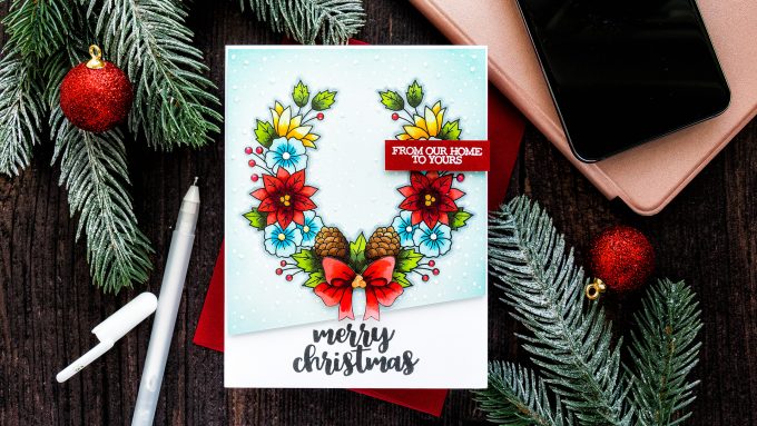 STAMPtember - Clearly Besotted Exclusive | Copic Colored Christmas Card. Video