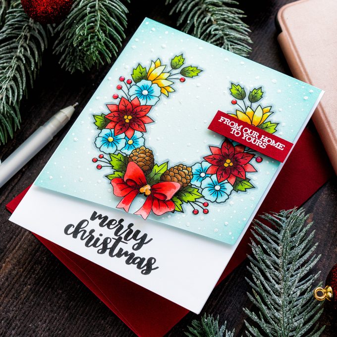 STAMPtember - Clearly Besotted Exclusive | Copic Colored Christmas Card. Video