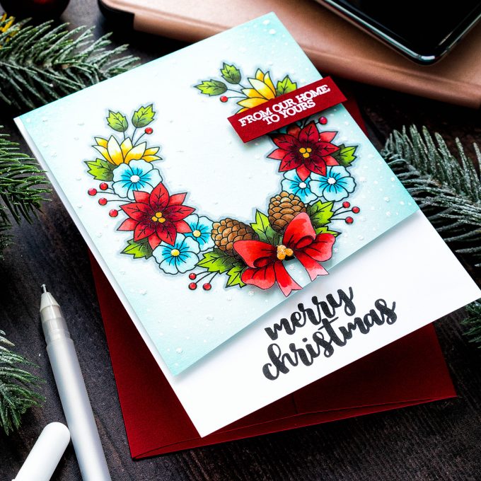 STAMPtember - Clearly Besotted Exclusive | Copic Colored Christmas Card. Video