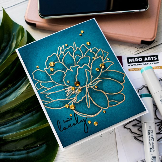 Hero Arts & Altenew | One Layer Floral Card. Blog Hop + Giveaway