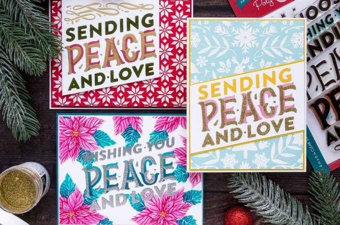 Hero Arts | Color Layering Peace. Color Layering with Yana Series. Video tutorial by Yana Smakula #heroarts #christmascard #colorlayering