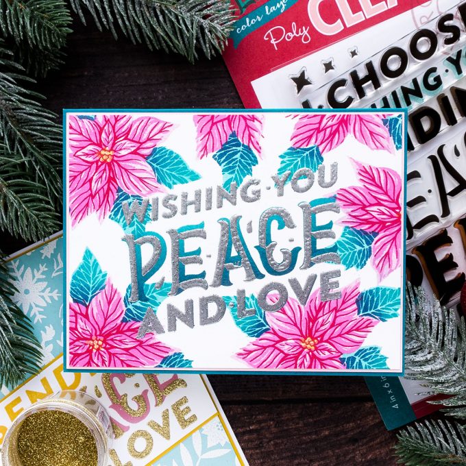 Hero Arts | Color Layering Peace. Color Layering with Yana Series. Video tutorial by Yana Smakula #heroarts #christmascard #colorlayering