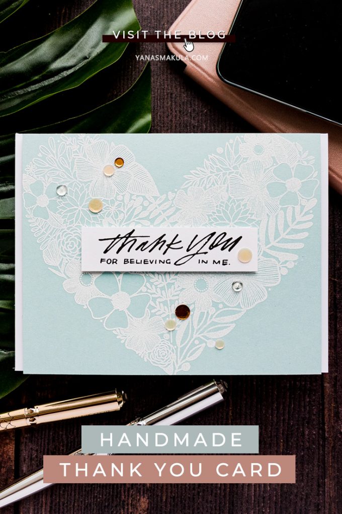 Simon Says Stamp | Thank You Made With Love - Handmade card by Yana Smakula featuring FLORAL HEART sss202032 and SCHOOL DAYS GROW sss102017 stamps #simonsaysstamp 