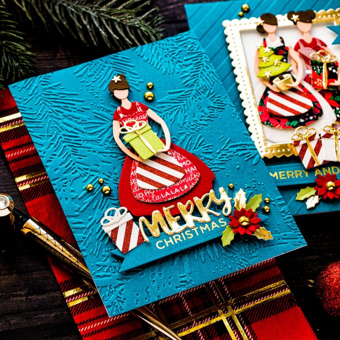 Spellbinders | Die Cut Christmas Cards with October Small Die of the Month - Home For The Holidays. Video tutorial by Yana Smakula #cardmaking #SpellbindersClubKits #Christmascard