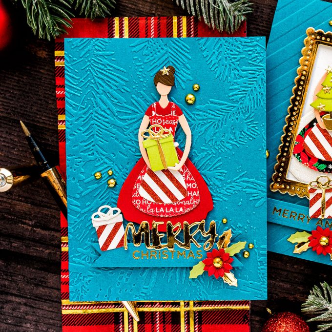 Spellbinders | Die Cut Christmas Cards with October Small Die of the Month - Home For The Holidays. Video tutorial by Yana Smakula #cardmaking #SpellbindersClubKits #Christmascard