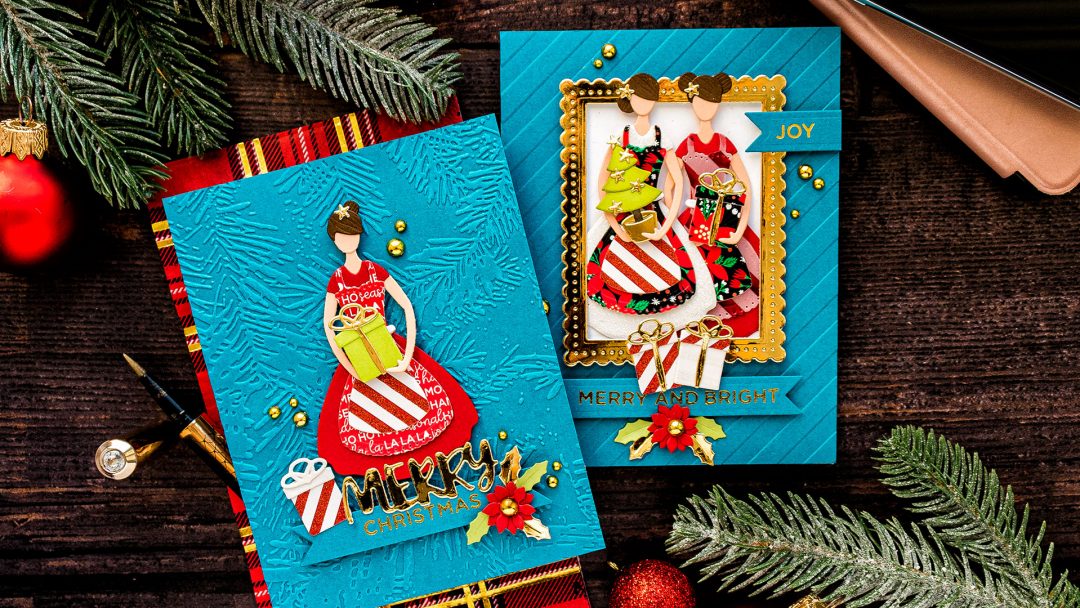 Spellbinders | Die Cut Christmas Cards with October Small Die of the Month - Home For The Holidays. Video tutorial by Yana Smakula #cardmaking #SpellbindersClubKits #Christmascard