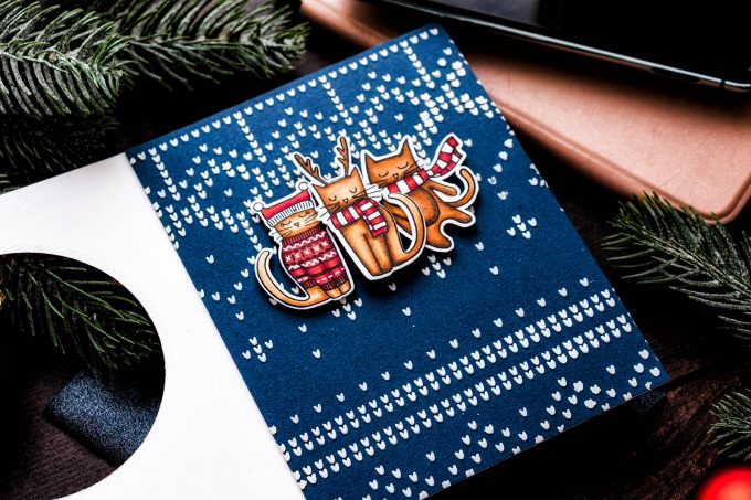 Simon Says Stamp | Meowy & Bright Catmas card by Yana Smakula #simonsaysstamp #catmas #stamping