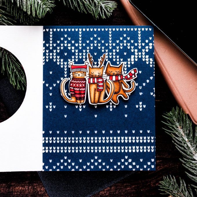 Simon Says Stamp | Meowy & Bright Catmas card by Yana Smakula #simonsaysstamp #catmas #stamping