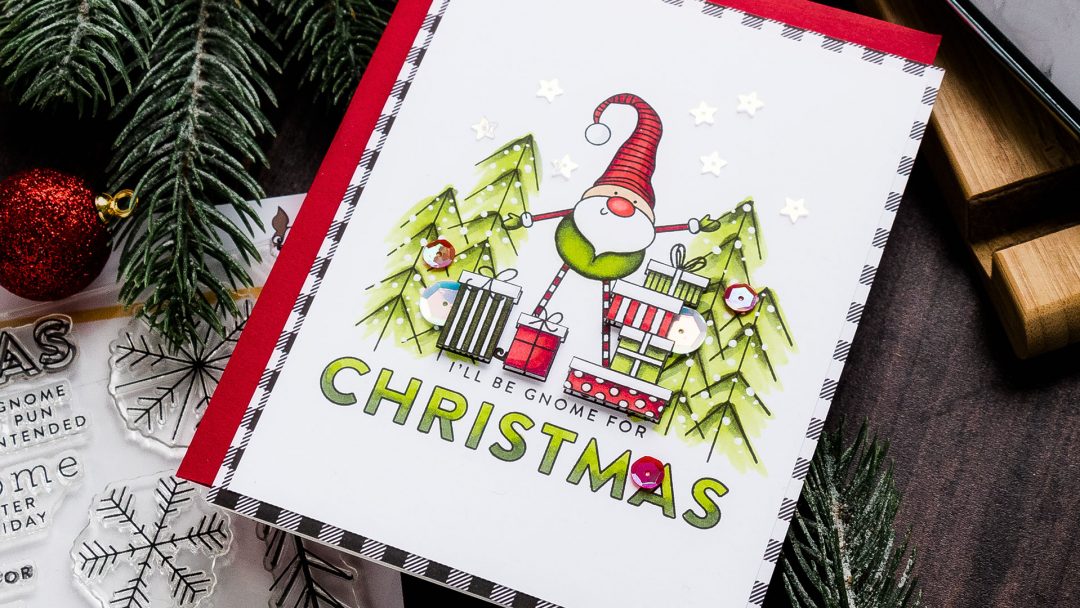 Simon Says Stamp | December 2019 Card Kit - Gnome For The Holidays card by Yana Smakula #sssck #cardmaking #christmascard