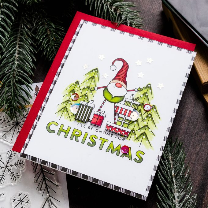 Simon Says Stamp | December 2019 Card Kit - Gnome For The Holidays card by Yana Smakula #sssck #cardmaking #christmascard