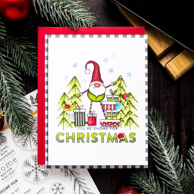 Simon Says Stamp | December 2019 Card Kit - Gnome For The Holidays card by Yana Smakula #sssck #cardmaking #christmascard