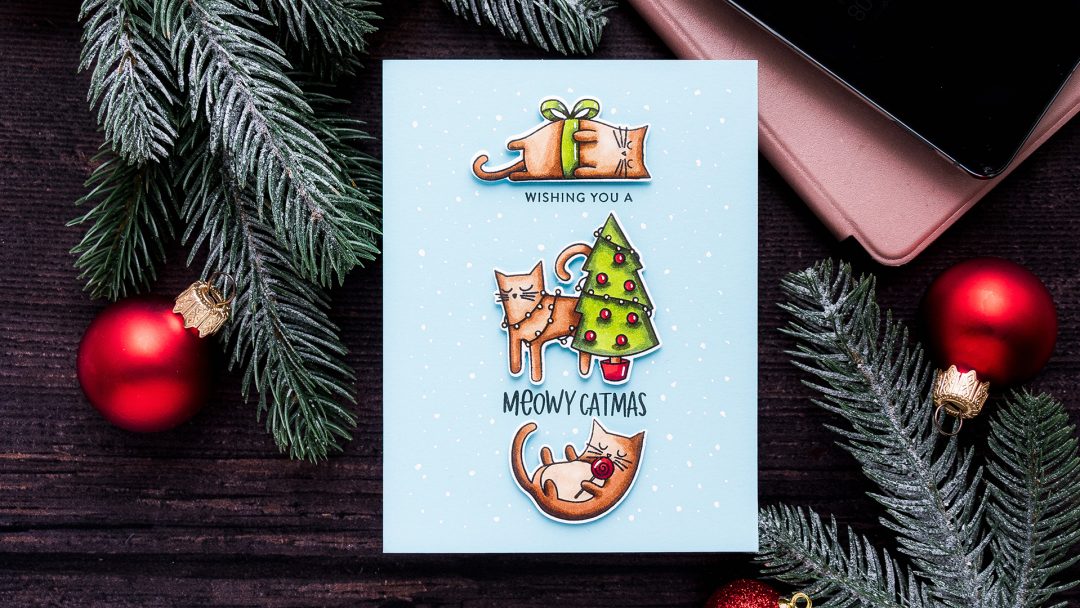 Simon Says Stamp | Meowy Catmas Christmas Card by Yana Smakula featuring MEOWY CATMAS sss102026 #simonsaysstamp #catcard #christmascard