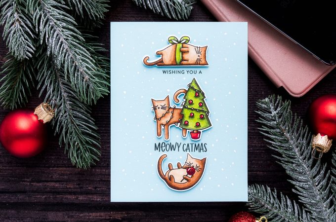 Simon Says Stamp | Meowy Catmas Christmas Card by Yana Smakula featuring MEOWY CATMAS sss102026 #simonsaysstamp #catcard #christmascard