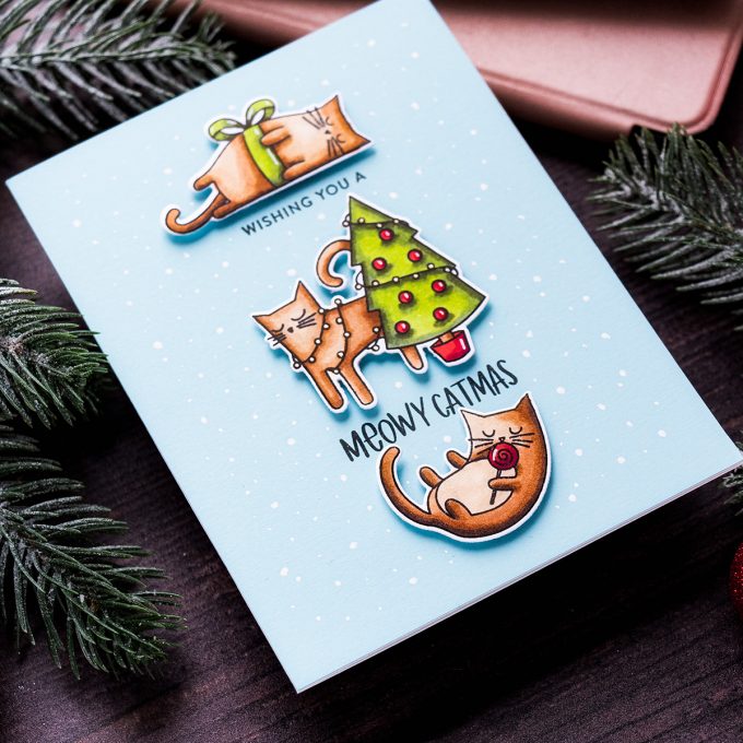 Simon Says Stamp | Meowy Catmas Christmas Card by Yana Smakula featuring MEOWY CATMAS sss102026 #simonsaysstamp #catcard #christmascard