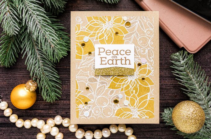 Simon Says Stamp | Peace On Earth Shimmer Christmas Card featuring WINTER FLORAL MIX BACKGROUND sss102023