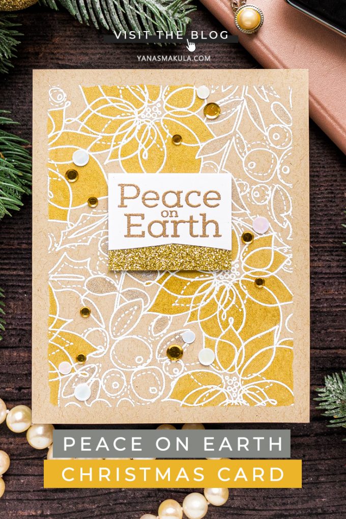 Simon Says Stamp | Peace On Earth Shimmer Christmas Card featuring WINTER FLORAL MIX BACKGROUND sss102023