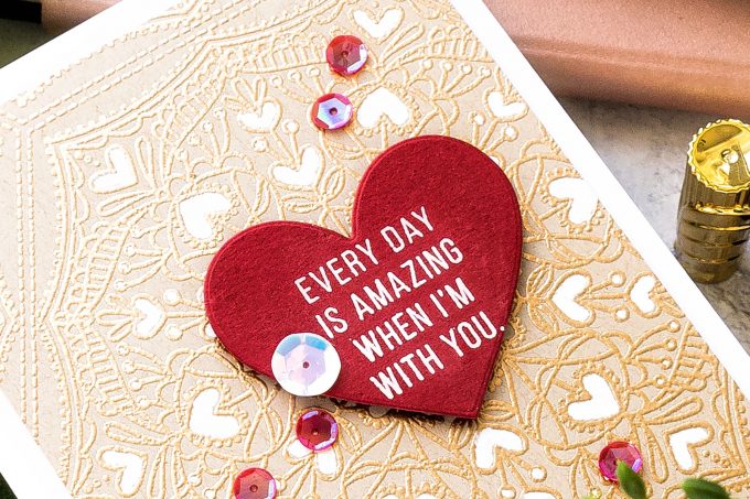 Simon Says Stamp | Valentine’s Day Card - Every Day is Amazing When I'm With You. Handmade card by Yana Smakula #cardmaking #simonsaysstamp #valentinesdaycard