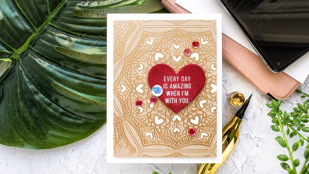 Simon Says Stamp | Valentine’s Day Card - Every Day is Amazing When I'm With You. Handmade card by Yana Smakula #cardmaking #simonsaysstamp #valentinesdaycard