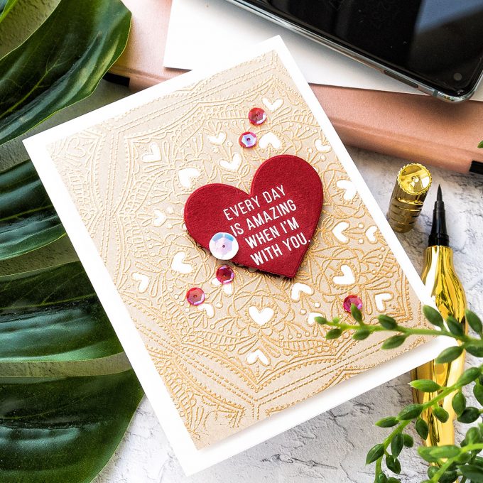 Simon Says Stamp | Valentine’s Day Card - Every Day is Amazing When I'm With You. Handmade card by Yana Smakula #cardmaking #simonsaysstamp #valentinesdaycard