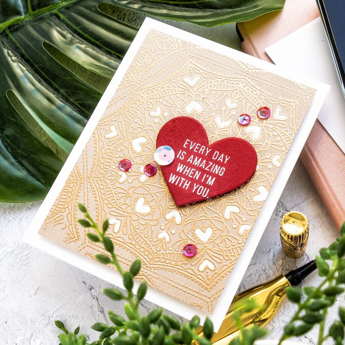 Simon Says Stamp | Valentine’s Day Card - Every Day is Amazing When I'm With You. Handmade card by Yana Smakula #cardmaking #simonsaysstamp #valentinesdaycard