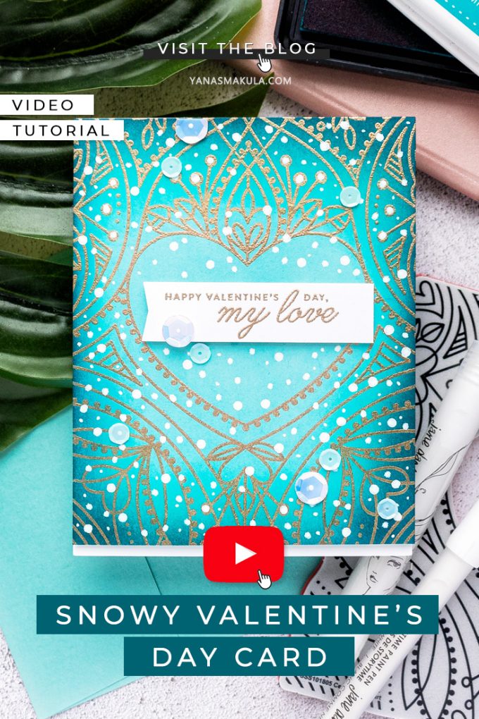 Simon Says Stamp | Wintry Valentine’s Day Card. Video tutorial by Yana Smakula #simonsaysstamp #valentinesdaycard #cardmaking