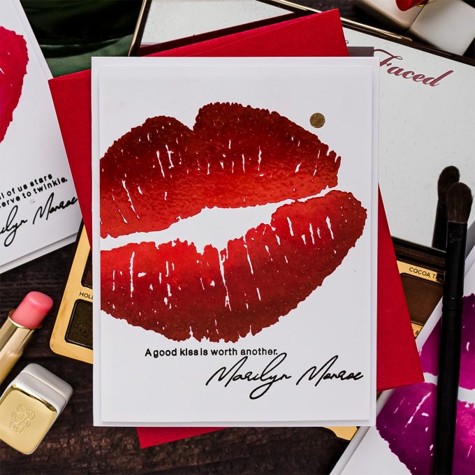 Colorado Craft Company | Cardmaking with Big & Bold Stamps. Huge Lips card by Yana Smakula #cardmaking #valentinesdaycard #coloradocraftcompany