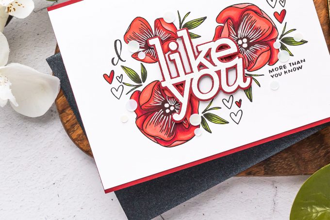 Simon Says Stamp | I Like You Floral Card. Video tutorial by Yana Smakula #cardmaking #simonsaysstamp #stamping