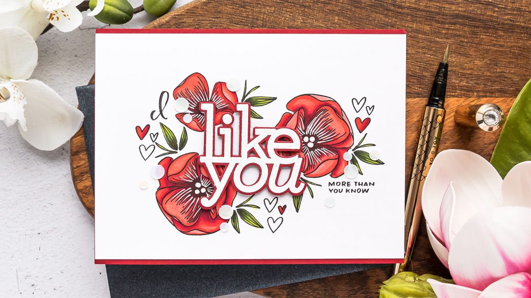 Simon Says Stamp | I Like You Floral Card. Video tutorial by Yana Smakula #cardmaking #simonsaysstamp #stamping