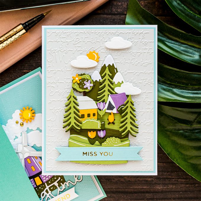 Spellbinders | Scenic Snapshot Cards by Yana Smakula featuring S4-1014 Santas Workshop Dies, S3-379 Adventure Time Snapshots Dies, S4-1020 Harvestime Snapshots, S4-1017 Springtime Snapshots #spellbinders #diecutting #cardmaking #NeverStopMaking