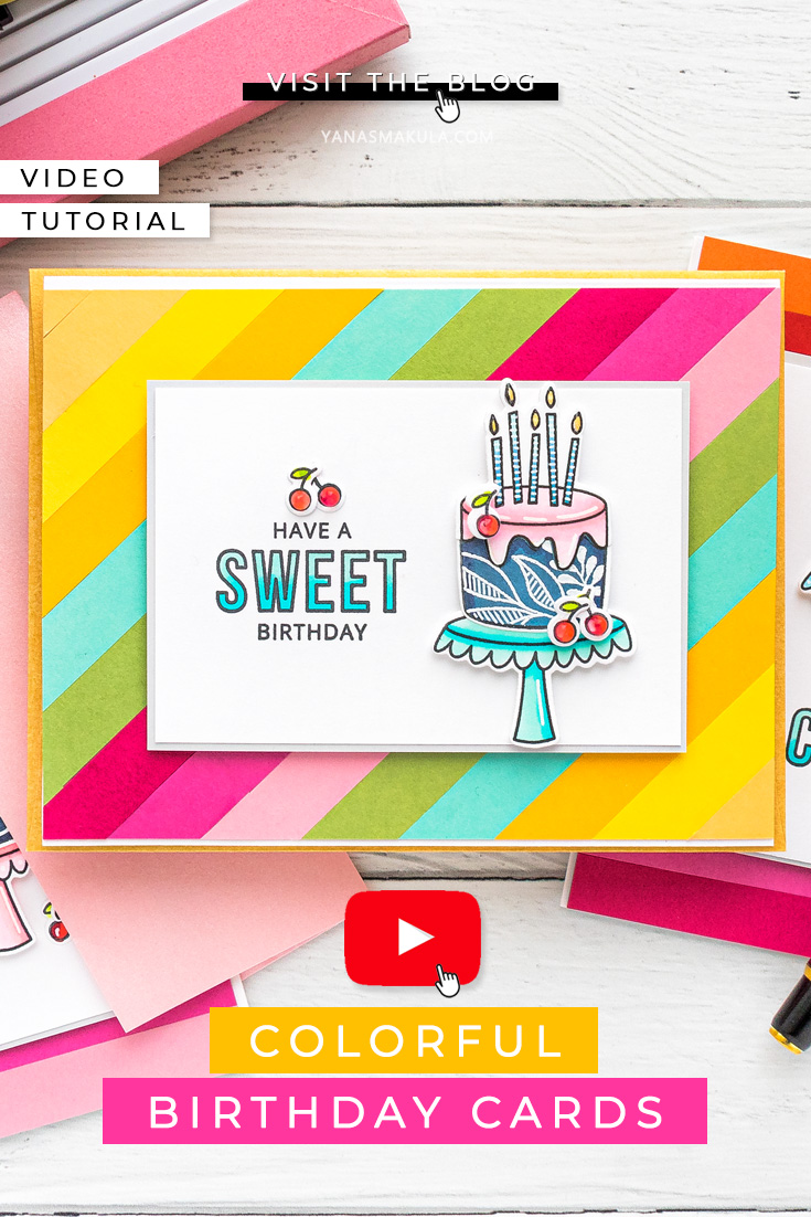 DIY Colorful Birthday Cards. Video Tutorial | Yana Smakula