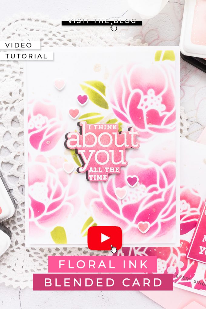 Simon Says Stamp | Peony Bouquet Ink Blended Card. Video tutorial by Yana Smakula #cardmaking #simonsaysstamp
